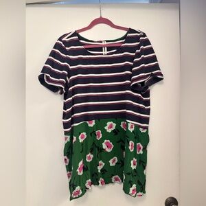 Anthropologie boho striped and Floral Women's Top tunic colorful XL